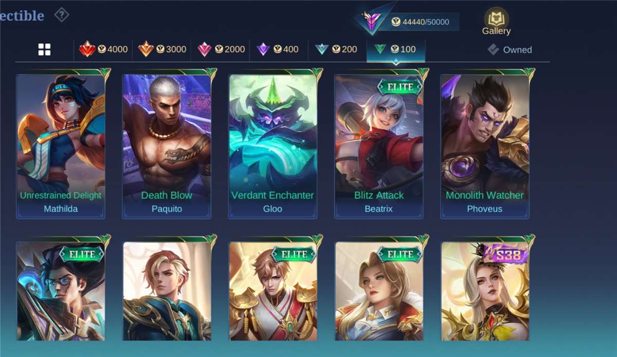 Game account sale Mobile Legends